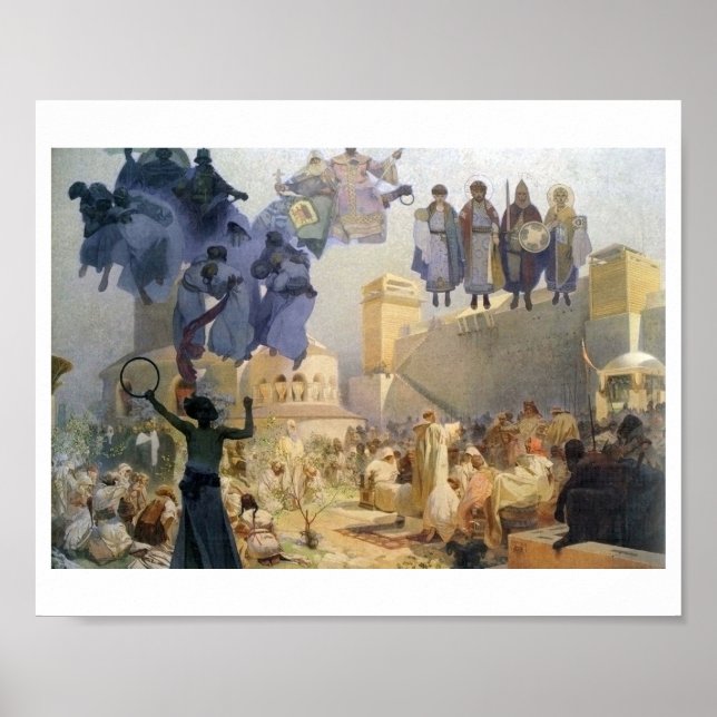 Affiche #3 L'introduction de la liturgie slave, Mucha (Devant)