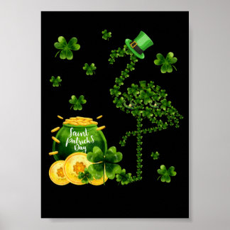 Affiche 3 Mignon Flamingo Trèfle Saint Patrick Amoureux de
