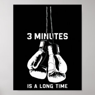 Affiche 3 minutes c'est long boxe kickboxing drôle B