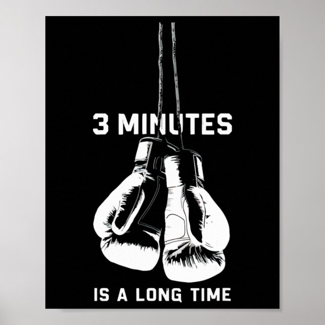 Affiche 3 Minutes Is A Long Time Boxing Kickboxing Funny B (Devant)