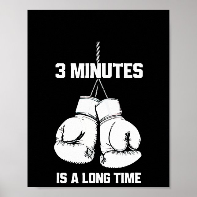 Affiche 3 Minutes Is A Long Time Funny Boxing Kickboxing B (Devant)