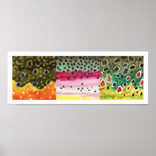 Affiche 3 Peau de truite : Broyage, Arc-en-ciel, Brown - P