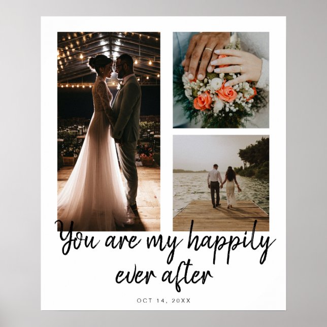 Affiche 3 Photo 1er anniversaire du Mariage Citation de co (Devant)