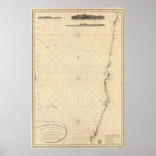 Affiche 3 vues côtières, Chili