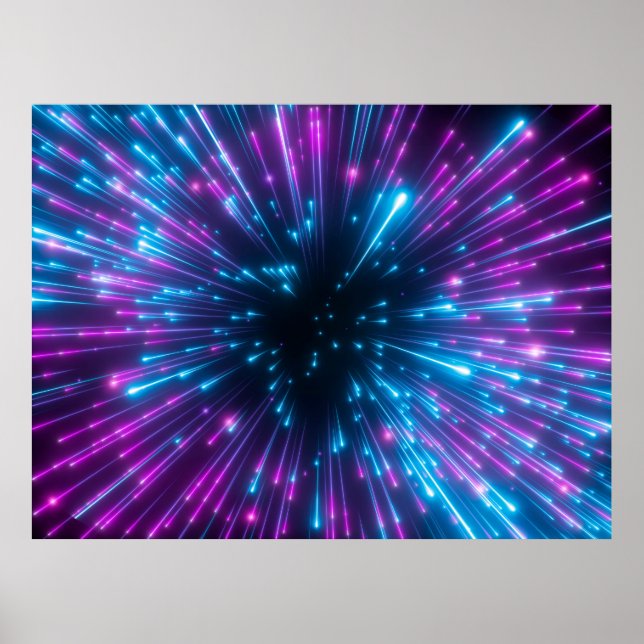 Affiche 3d, feux d'artifice violet, big bang, galaxie, abs (Devant)