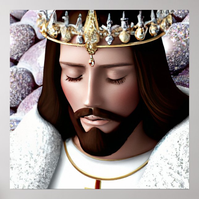 Affiche 3D Look AI Roi de l'Univers Jésus (Devant)