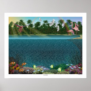 Affiche 3D "Récif de corail" 20" x 16" par Magic E