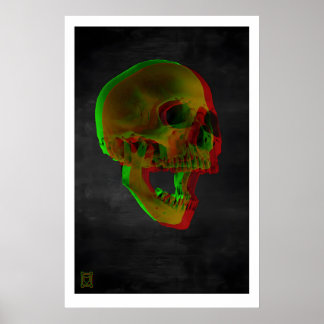 Affiche 3D Skulls Fine Art Print Gothic Horror Dinosaur