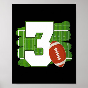 Affiche 3e anniversaire de football Thème 3 année de footb
