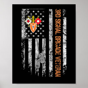 Affiche 3e brigade de signalisation Vétéran Vintage Drapea