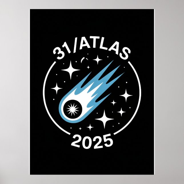 Affiche 3I Style Glitch Sci-Fi Espace Rétro Drôle Atlas (Devant)