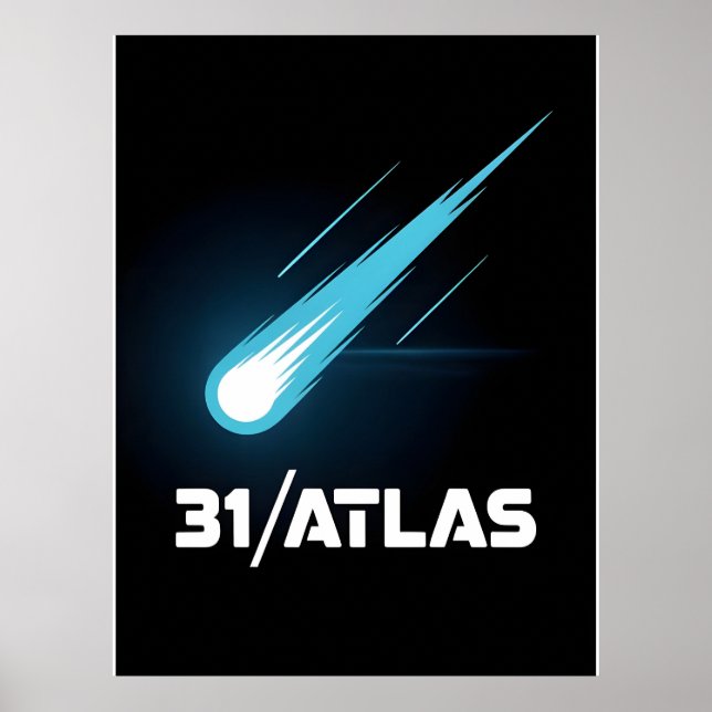 Affiche 3I Style Glitch Sci-Fi Rétro Espace Drôle Atlas (Devant)