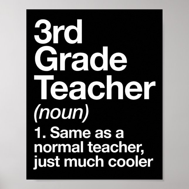Affiche 3rd Grade Teacher Definition Funny Ck To School Fi (Devant)