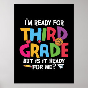 Affiche 3rd Grade Teacher Ready For Third Grade
