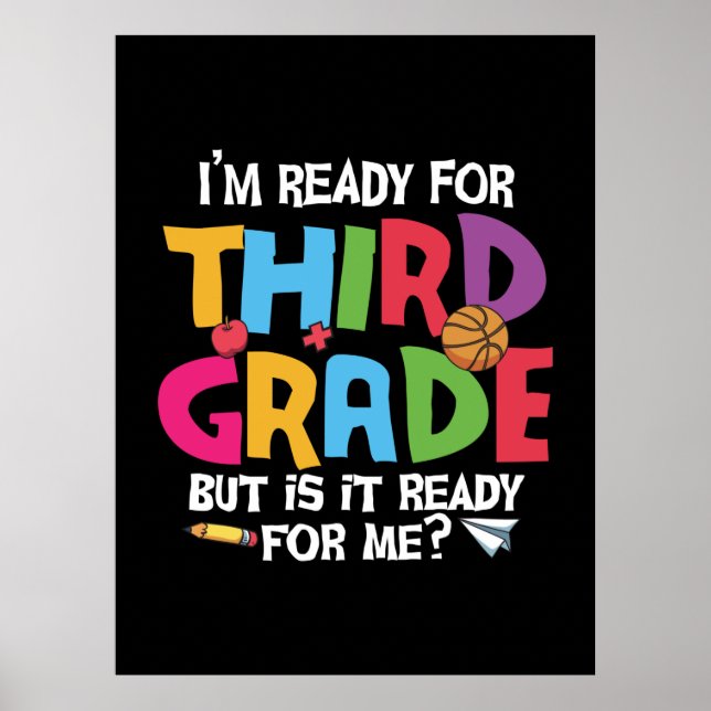 Affiche 3rd Grade Teacher Ready For Third Grade (Devant)