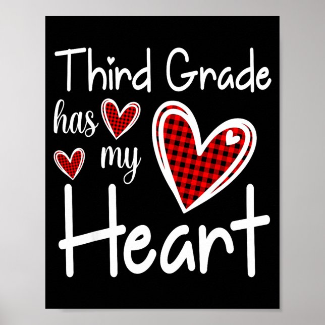 Affiche 3rd Third Grade Has My Heart Buffalo Print Teacher (Devant)