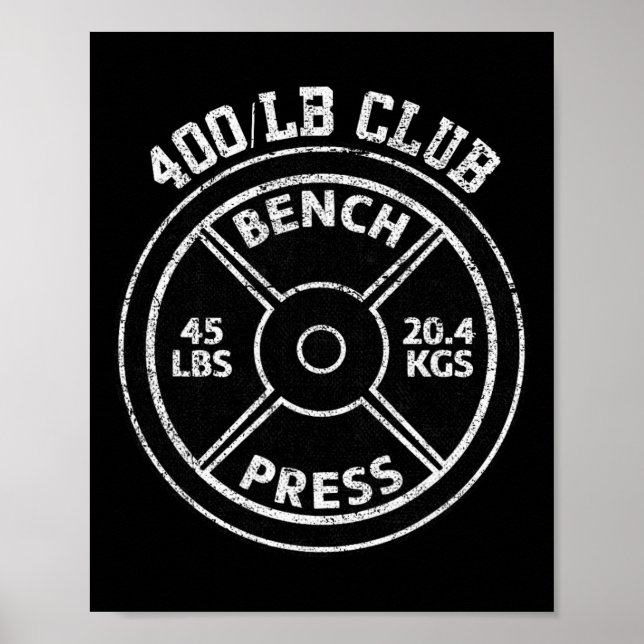 Affiche 400 Lbs Pound Bench Press Club Gym Weightlifting P (Devant)