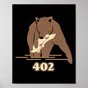 Affiche 402 Pêche Ours Gras Brun Grizzly Amant Beartober