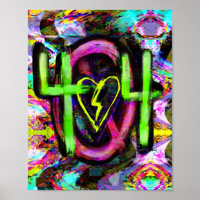 Affiche 404 Message d'erreur Cyberpunk Dystopian Future Ar (Devant)