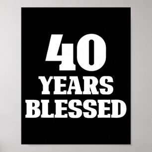 Affiche 40 Ans Bénis 40e Anniversaire Religieux Chrétien