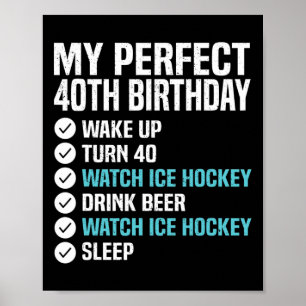 Affiche 40 ans Parfait 40e anniversaire de hockey sur glac