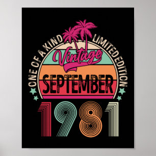Affiche 40 Ans Vintage Sep 1981 40e Anniversaire