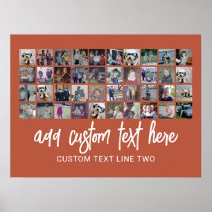 Affiche 40 Collage de photos - 4 lignes 10 colonnes - Text