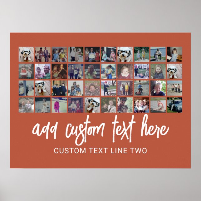 Affiche 40 Collage de photos - 4 lignes 10 colonnes - Text (Devant)