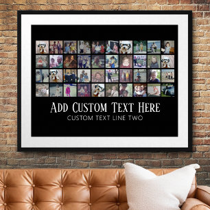 Affiche 40 Collage de photos - 4 lignes 10 colonnes - Text