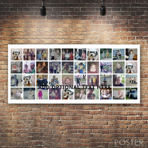 Affiche 40 Collage de photos - 4 lignes 10 colonnes - Text
