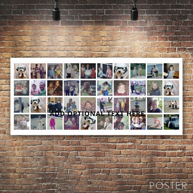 Affiche 40 Collage de photos - 4 lignes 10 colonnes - Text (Custom Photo Collage Poster)