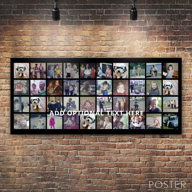 Affiche 40 Collage de photos - 4 lignes 10 colonnes - Text (Custom Photo Collage Poster)