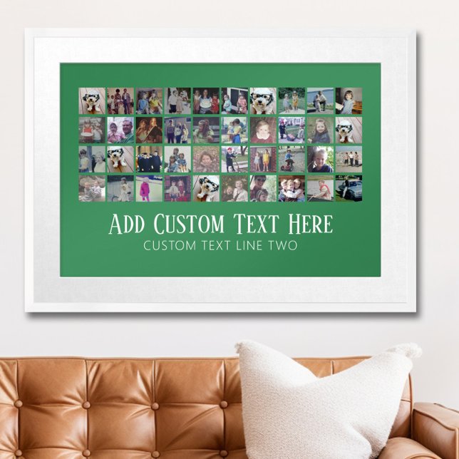 Affiche 40 Collage de photos - 4 lignes 10 colonnes - Text (Personalized Photo Poster)