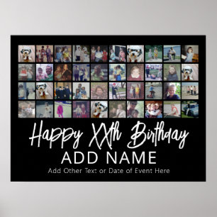 Affiche 40 Collage de photos - 4 rangées 10 colonnes - Ann