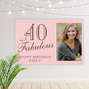 Affiche 40 et fabuleux moderne rose 40e anniversaire Photo