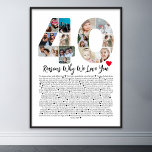 Affiche 40 Raisons pour lesquelles je t'aime 40e anniversa<br><div class="desc">Célébrez l'amour et créez des souvenirs durables avec cette Raisons Pourquoi je t'aime Collage de photos. Ce modèle personnalisable vous permet d'offrir un cadeau chaleureux et personnalisé, parfait pour diverses occasions, des anniversaires mariages aux anniversaires, à la Saint-Valentin ou simplement pour des raisons personnelles. Raisons pour lesquelles je t'aime -...</div>