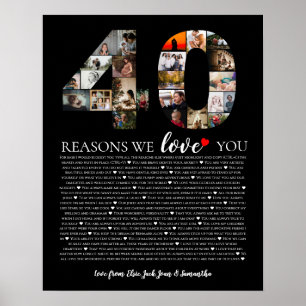 Affiche 40 Raisons pour lesquelles je t'aime Montage photo