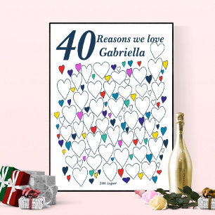Affiche 40 raisons pour lesquelles nous t'aimons - Livre d
