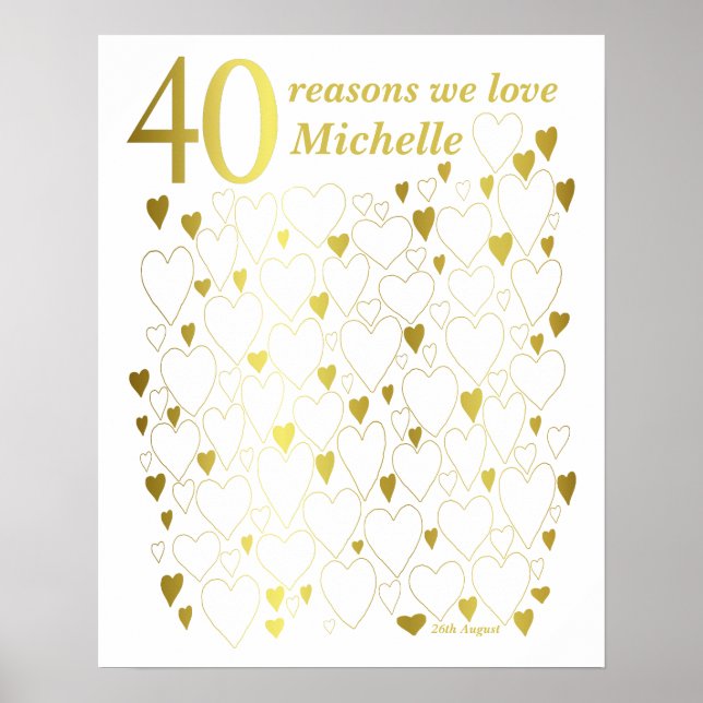 Affiche 40 raisons pour lesquelles nous vous aimons - 40e  (Devant)