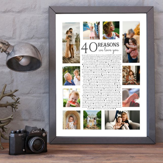 Affiche 40 raisons pour lesquelles nous vous aimons COLAGE (Créateur téléchargé)