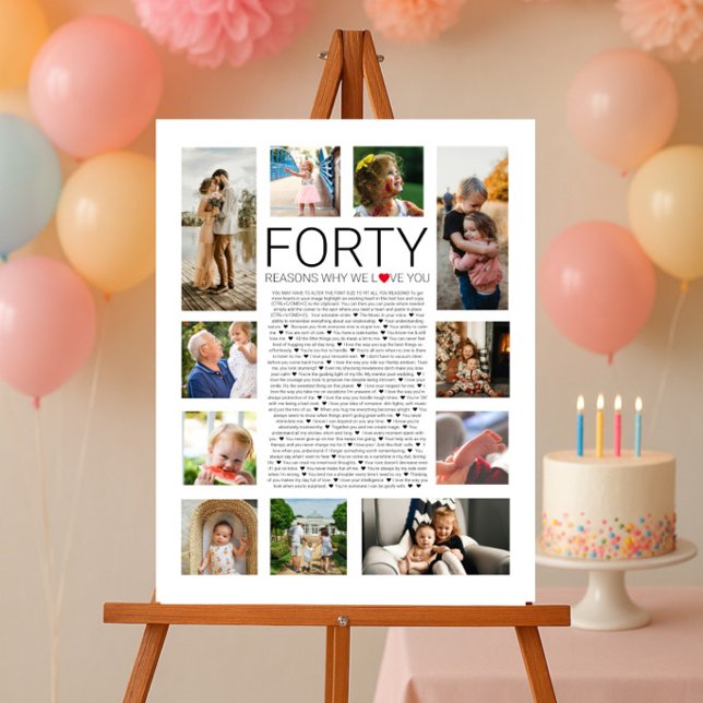 Affiche 40 raisons pour lesquelles nous vous aimons photo  (Créateur téléchargé)