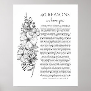 Affiche 40 raisons pour lesquelles nous vous aimons tatoua