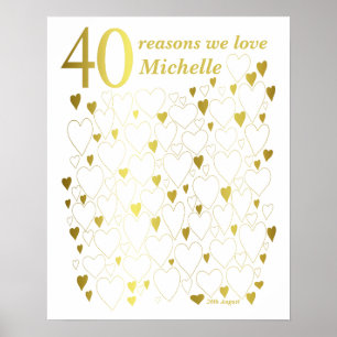 Affiche 40 raisons que nous vous aimons - 40e anniversaire