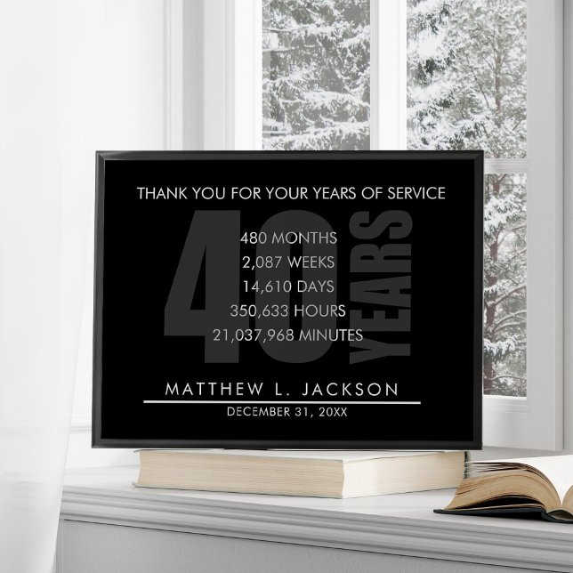 Affiche 40 Year Retirement or Employee Appreciation Gift (Créateur téléchargé)