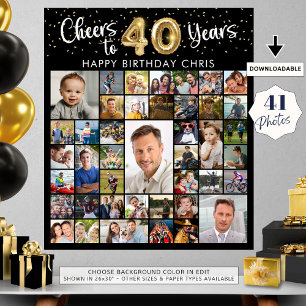 Affiche 40e anniversaire 41 Collage de photos encourage à