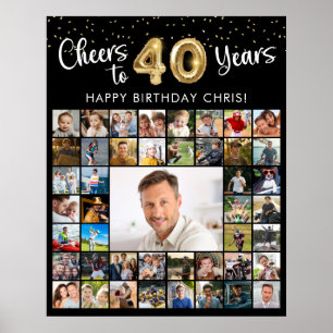 Affiche 40e anniversaire 45 Photo Collage À 40 ans