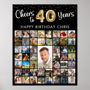 Affiche 40e anniversaire 51 Photo Collage À 40 ans, santé