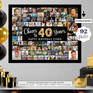 Affiche 40e anniversaire 92 Photos Black Gold Cheers To Ye