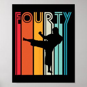 Affiche 40e anniversaire Cadeau Karate Retro Taekwondo Mar