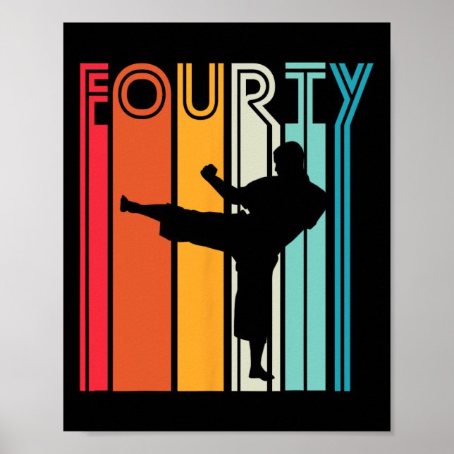 Affiche 40e anniversaire Cadeau Karate Retro Taekwondo Mar (Devant)